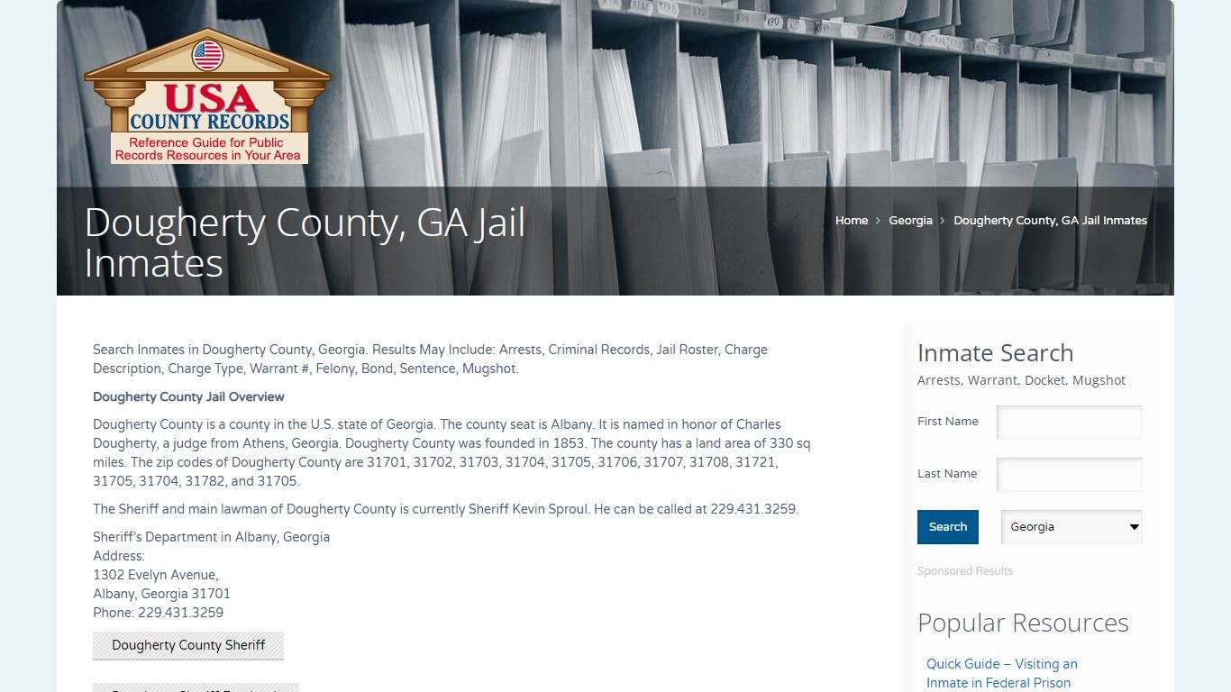 Dougherty County, GA Jail Inmates | Name Search